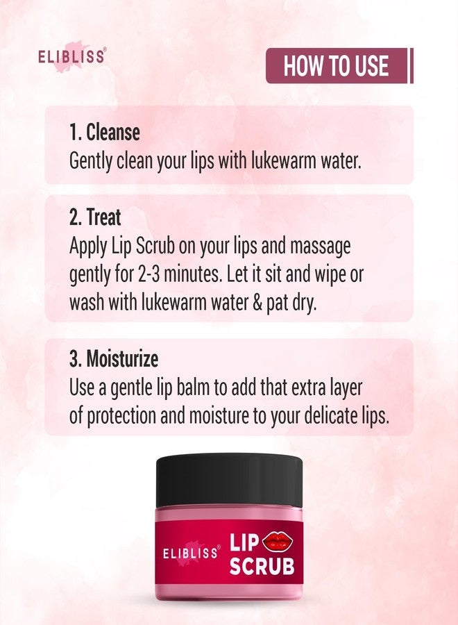 Elibliss Strawberry Lip Exfoliating Scrub for Dark, Dry & Chapped Lips Pack of 2 - Image 5